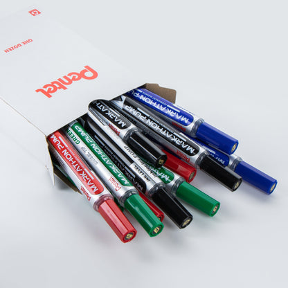 Markathon Pump Permanent Marker, Chisel Tip, Assorted color (3/A,3/B,3/C,3/D), Mixed OS (NLF60X-12M)