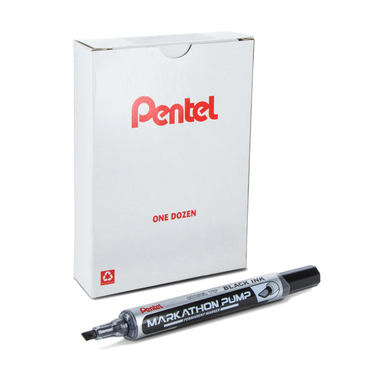 Markathon Pump Permanent Marker, Chisel Tip, Black Ink (NLF60X-A)