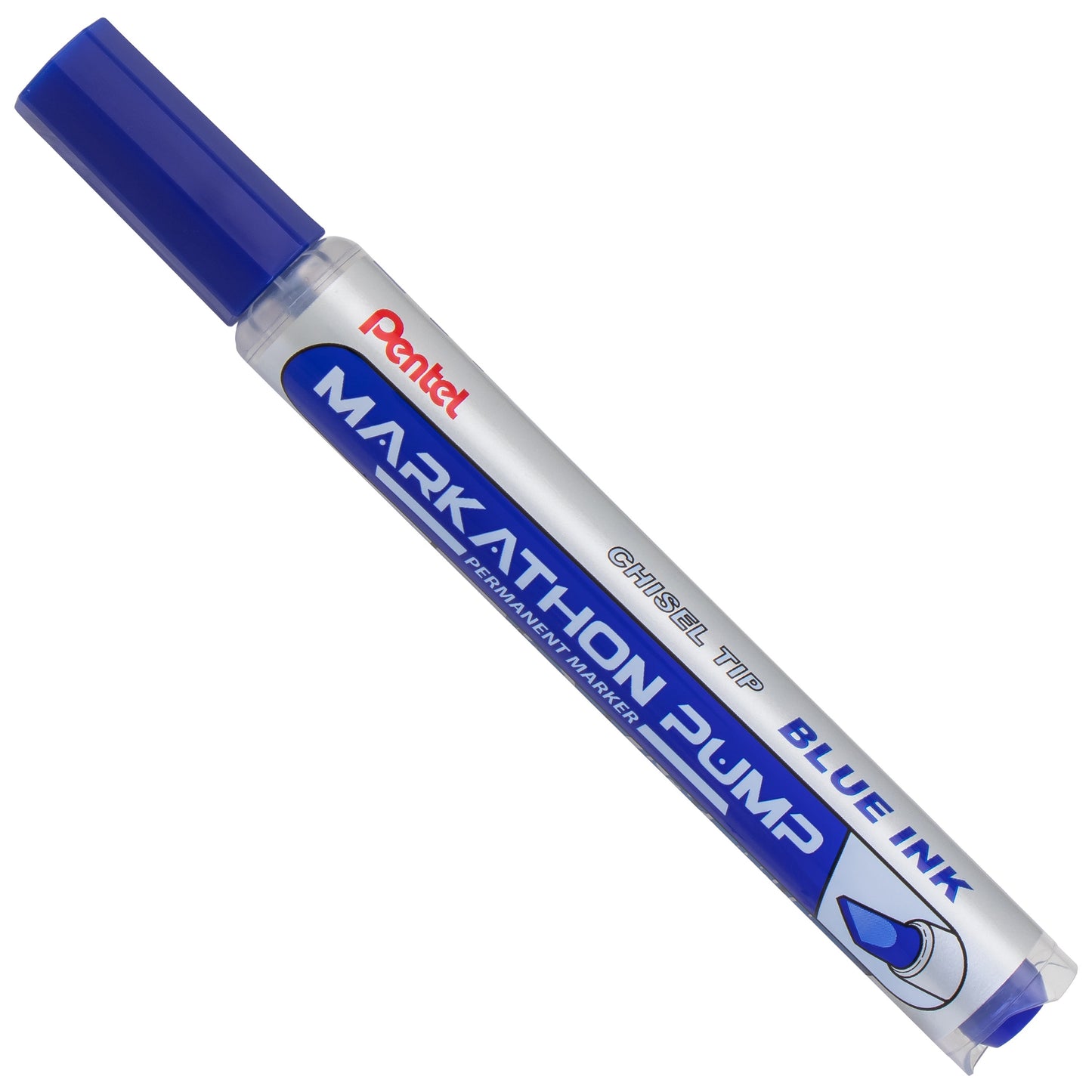Markathon Pump Permanent Marker, Chisel Tip, Blue Ink (NLF60X-C)
