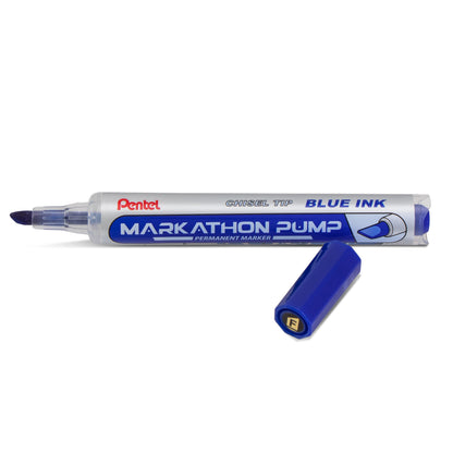 Markathon Pump Permanent Marker, Chisel Tip, Blue Ink (NLF60X-C)