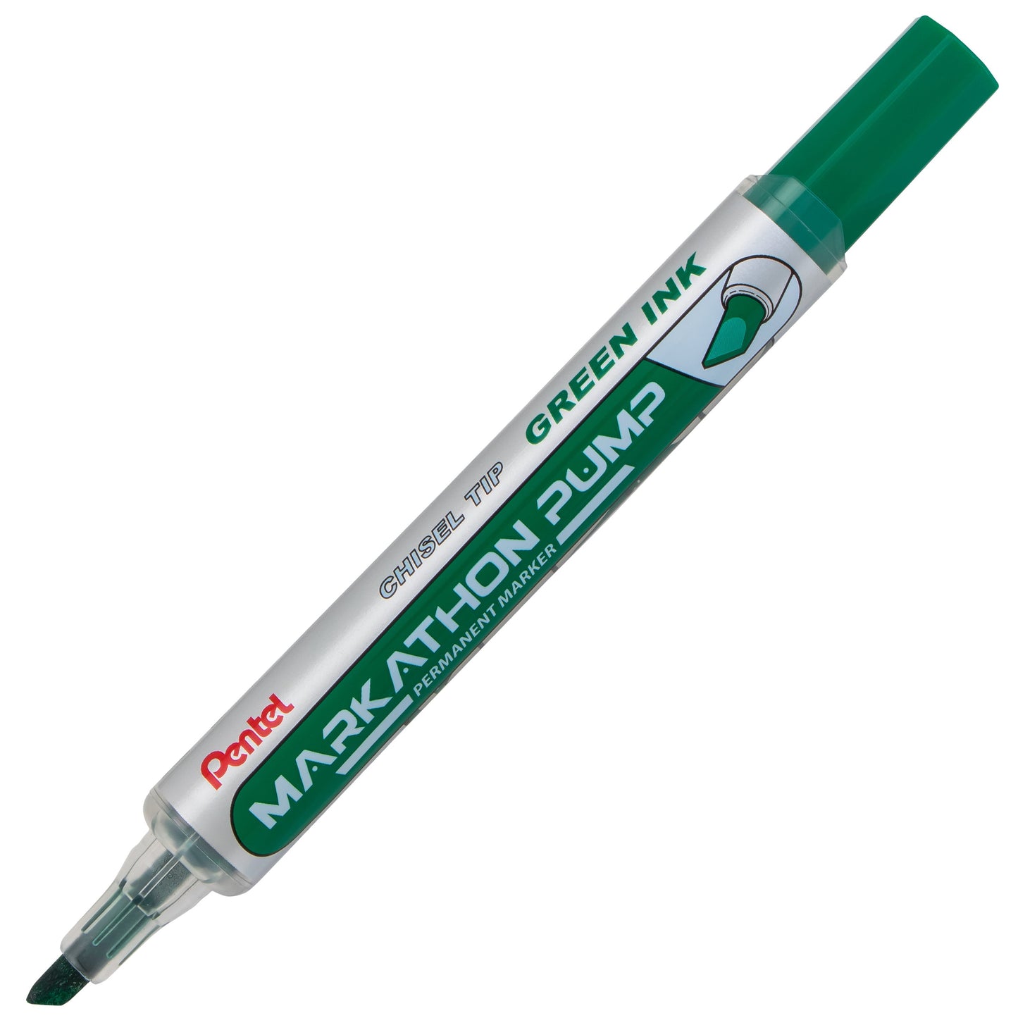 Markathon Pump Permanent Marker, Chisel Tip, Green Ink (NLF60X-D)