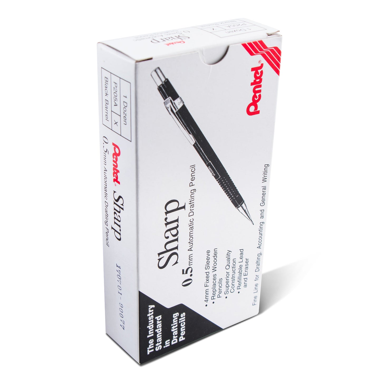 Pentel Sharp Mechanical Pencil (0.5mm), Black Barrel (P205A)