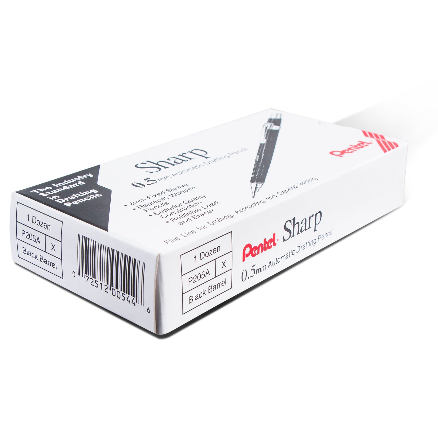 Pentel Sharp Mechanical Pencil (0.5mm), Black Barrel (P205A)