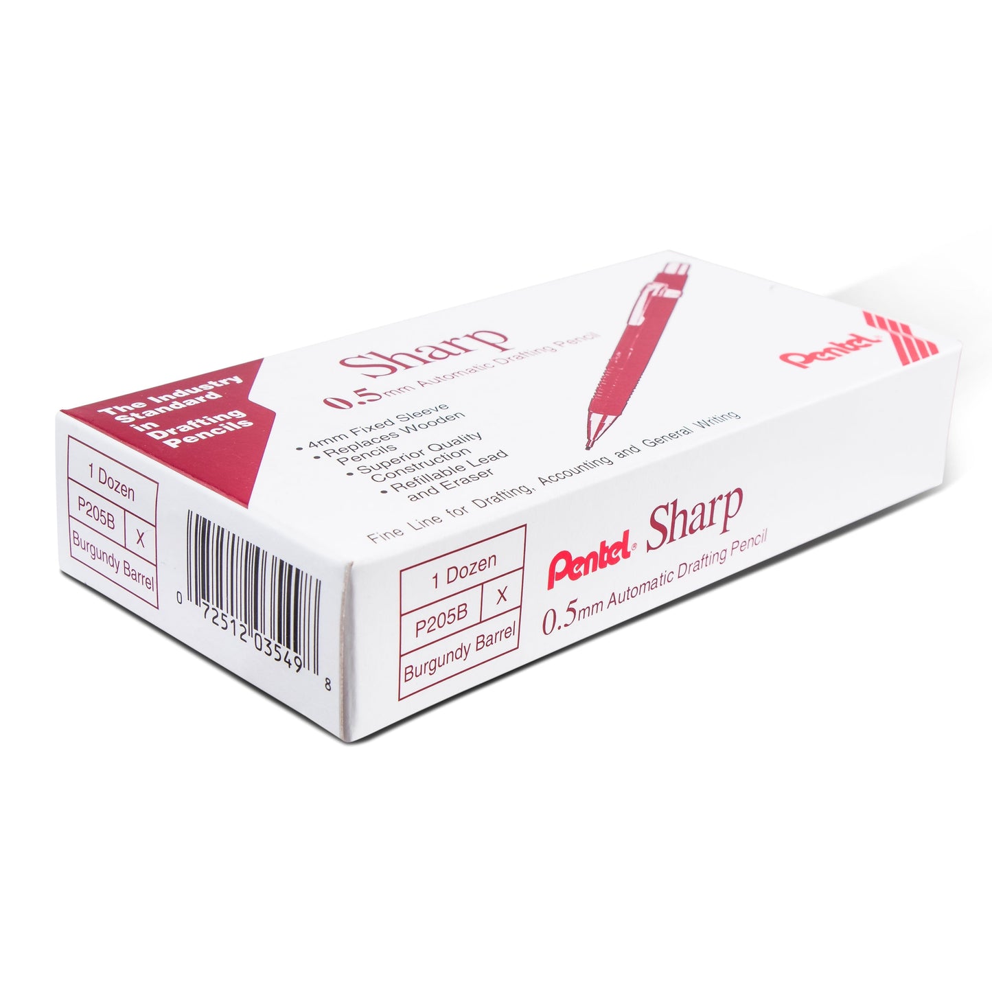 Pentel Sharp Mechanical Pencil (0.5mm), Red Barrel (P205B)