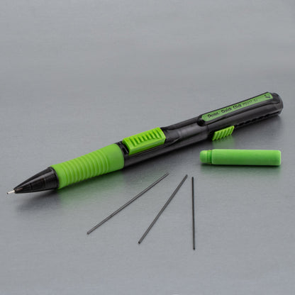 QUICK CLICK POP Mechanical Pencil, (0.7mm) Medium 2B Lead, Black Barrel w/Green Trim (PD217AK)