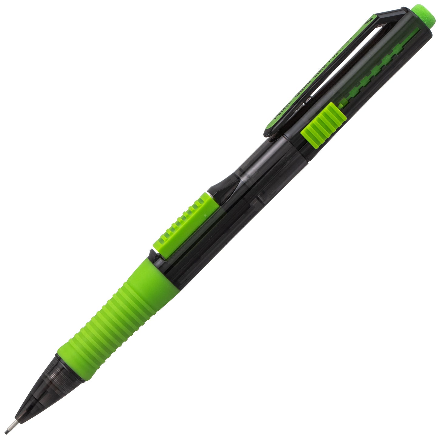 QUICK CLICK POP Mechanical Pencil, (0.7mm) Medium 2B Lead, Black Barrel w/Green Trim (PD217AK)