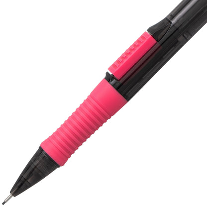 QUICK CLICK POP Mechanical Pencil, (0.7mm) Medium 2B Lead, Black Barrel w/Pink Trim (PD217AP)