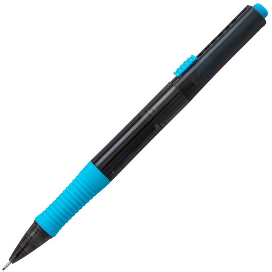 QUICK CLICK POP Mechanical Pencil, (0.7mm) Medium 2B Lead, Black Barrel w/Sky Blue Trim (PD217AS)