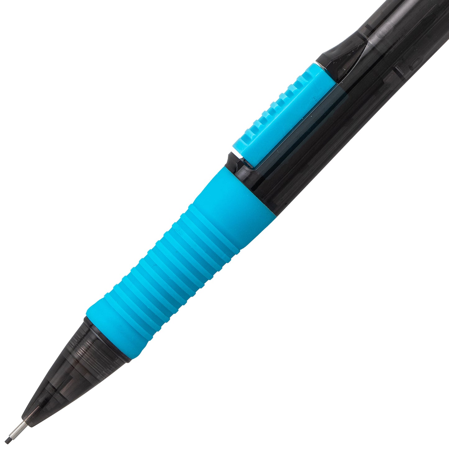QUICK CLICK POP Mechanical Pencil, (0.7mm) Medium 2B Lead, Black Barrel w/Sky Blue Trim (PD217AS)