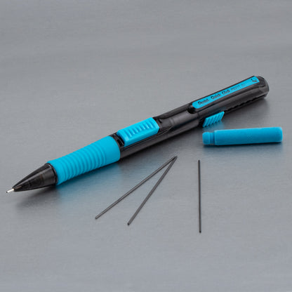 QUICK CLICK POP Mechanical Pencil, (0.7mm) Medium 2B Lead, Black Barrel w/Sky Blue Trim (PD217AS)