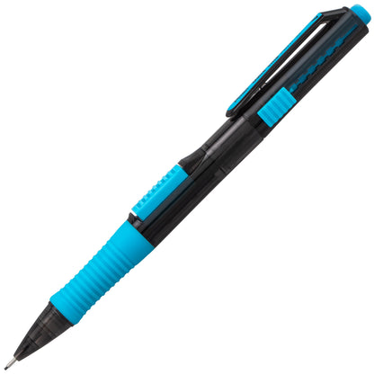 QUICK CLICK POP Mechanical Pencil, (0.7mm) Medium 2B Lead, Black Barrel w/Sky Blue Trim (PD217AS)