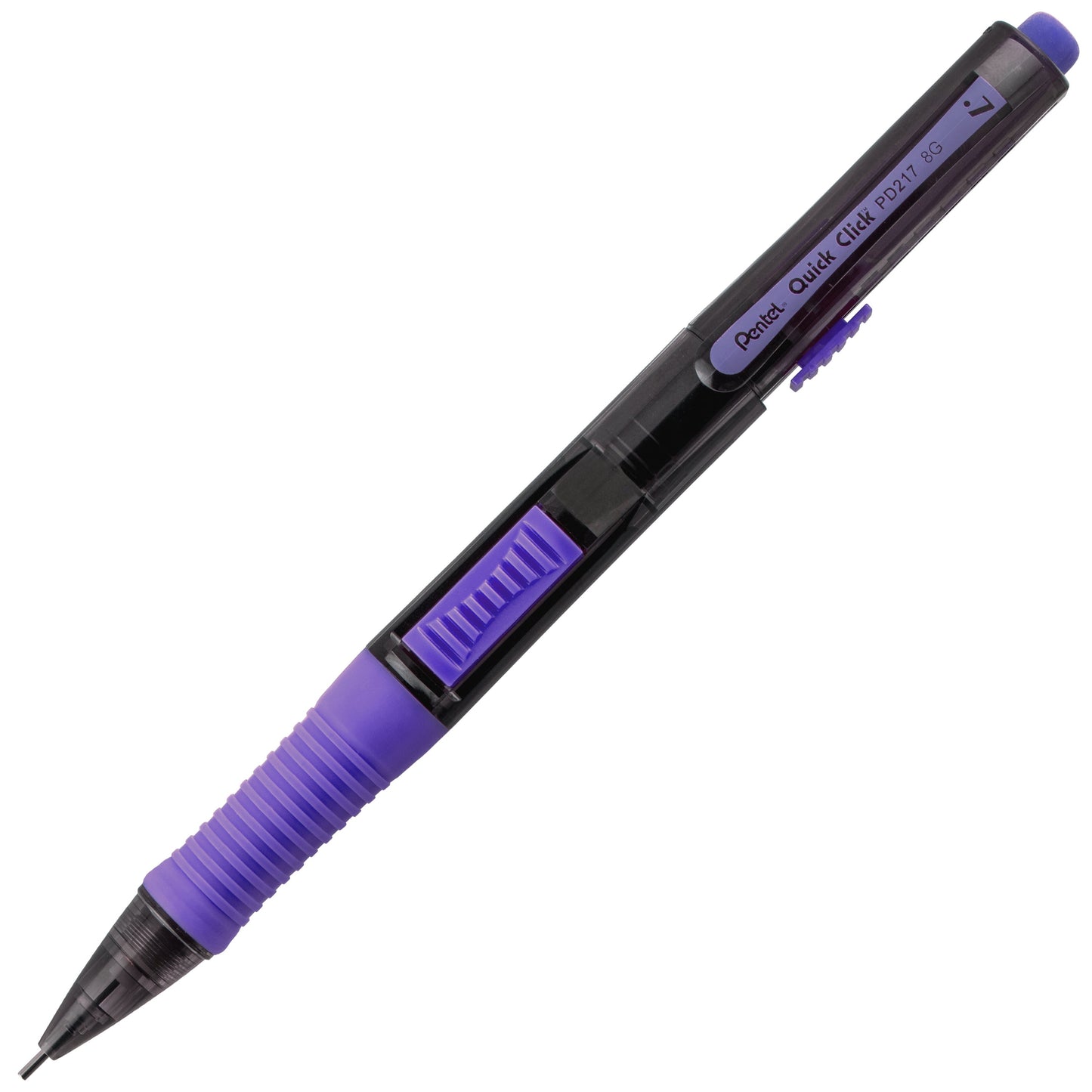 QUICK CLICK POP Mechanical Pencil, (0.7mm) Medium 2B Lead, Black Barrel w/Violet Trim (PD217AV)