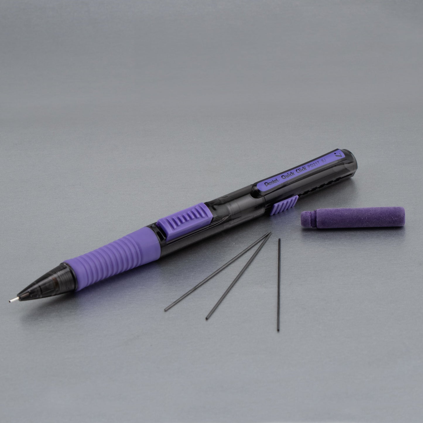 QUICK CLICK POP Mechanical Pencil, (0.7mm) Medium 2B Lead, Black Barrel w/Violet Trim (PD217AV)