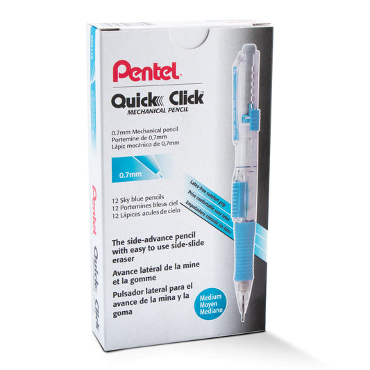 QUICK CLICK Mechanical Pencil (0.7mm), Sky Blue Barrel (PD217S)