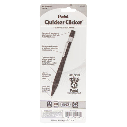 Quicker Clicker Mechanical Pencil (0.7mm) Transparent Blue Barrel 2-Pk (PD347BP2-K6)