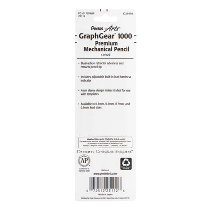 Pentel Arts GraphGear 1000 Automatic Drafting Pencil (0.7mm), 1-Pk (PG1017CPABP)