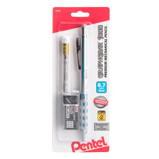 GraphGear 1000 Automatic Drafting Pencil (0.7mm), Eraser Refills, 1-Pk (PG1017EBP)