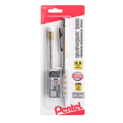 GraphGear 1000 Automatic Drafting Pencil (0.9mm), Eraser Refills, 1-Pk (PG1019EBP)