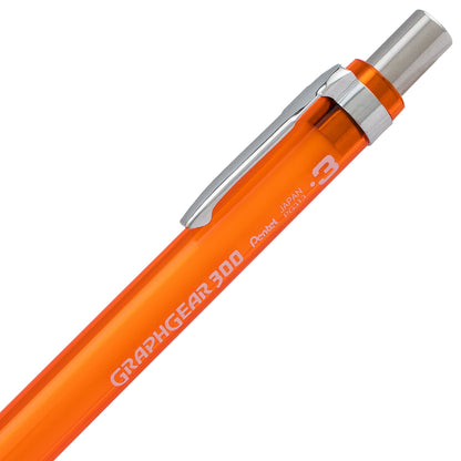 GraphGear 300 Mechanical Pencil, (0.3mm) Extra-fine line, Orange Barrel (PG313TF)