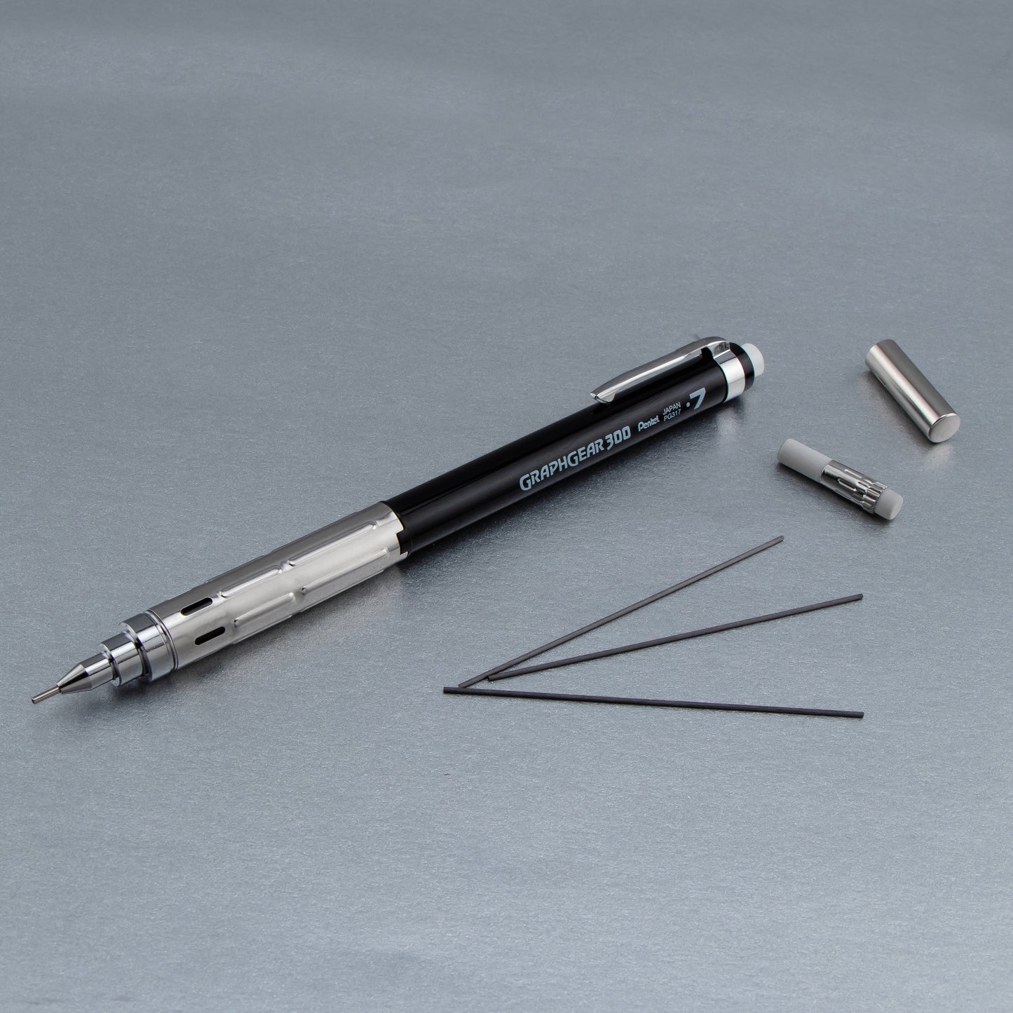 GraphGear 300 Mechanical Pencil, (0.7mm) Medium line, Black Barrel (PG317A)