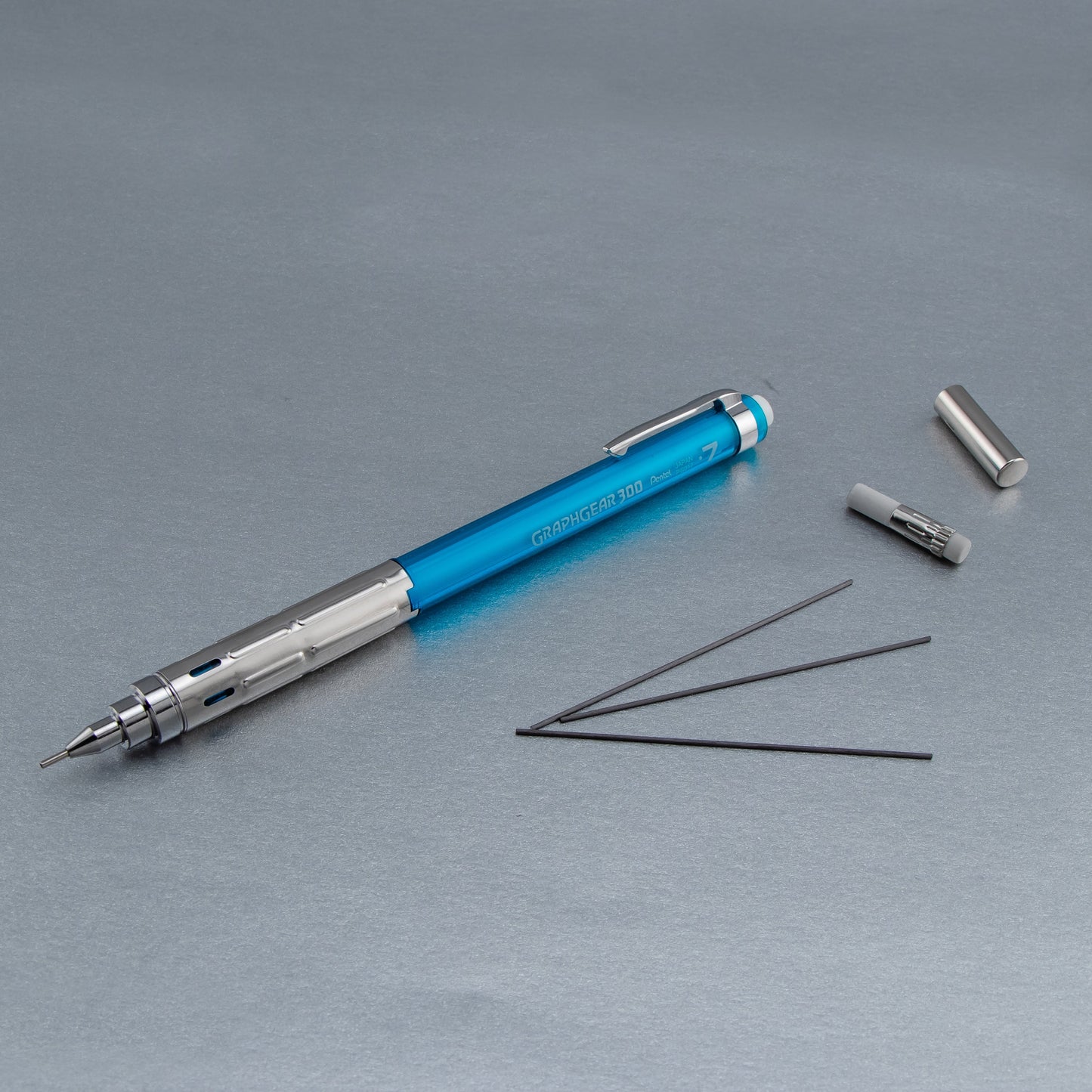 GraphGear 300 Mechanical Pencil, (0.7mm) Medium line, Sky Blue Barrel (PG317TS)