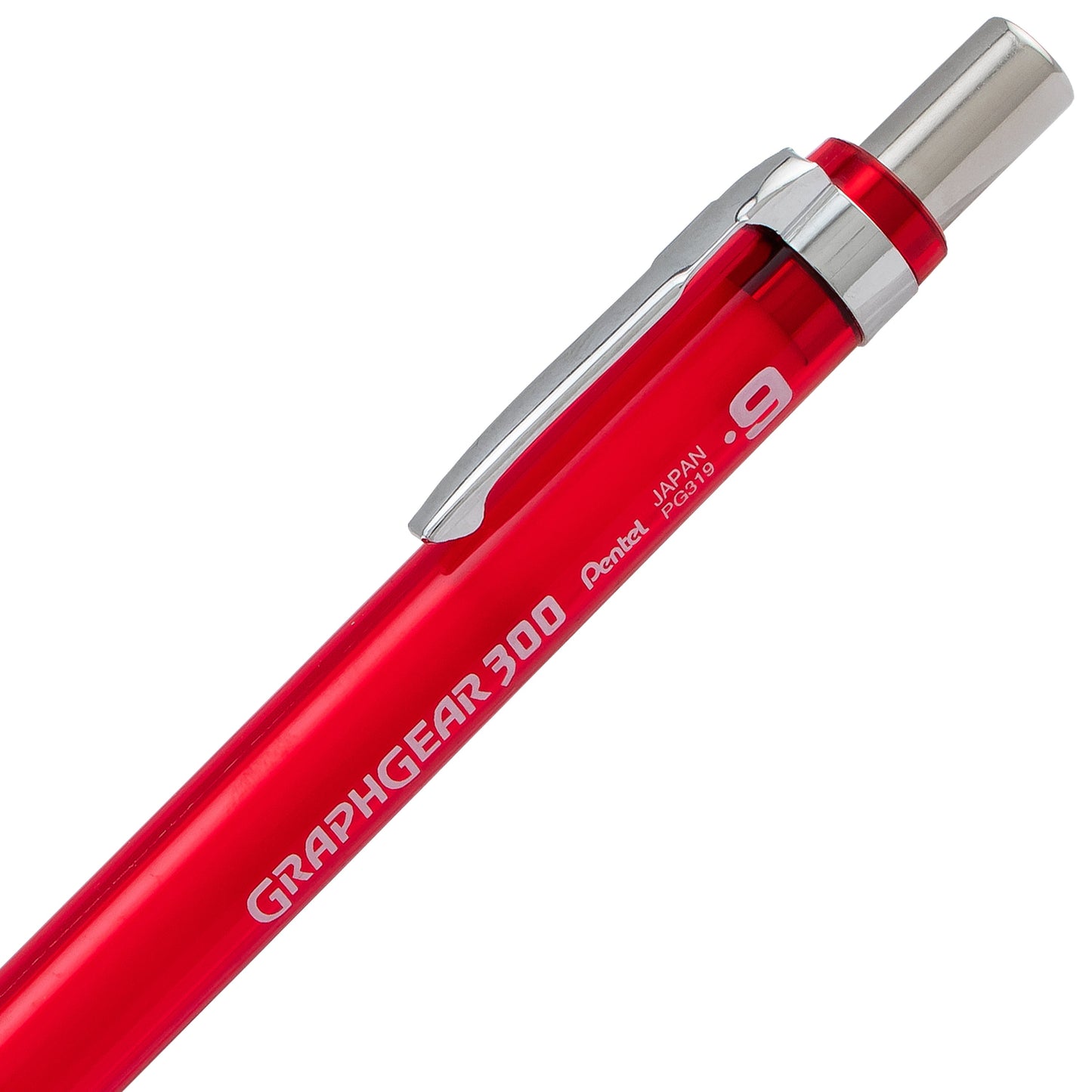 GraphGear 300 Mechanical Pencil, (0.9mm) Thick line, Red Barrel (PG319TB)