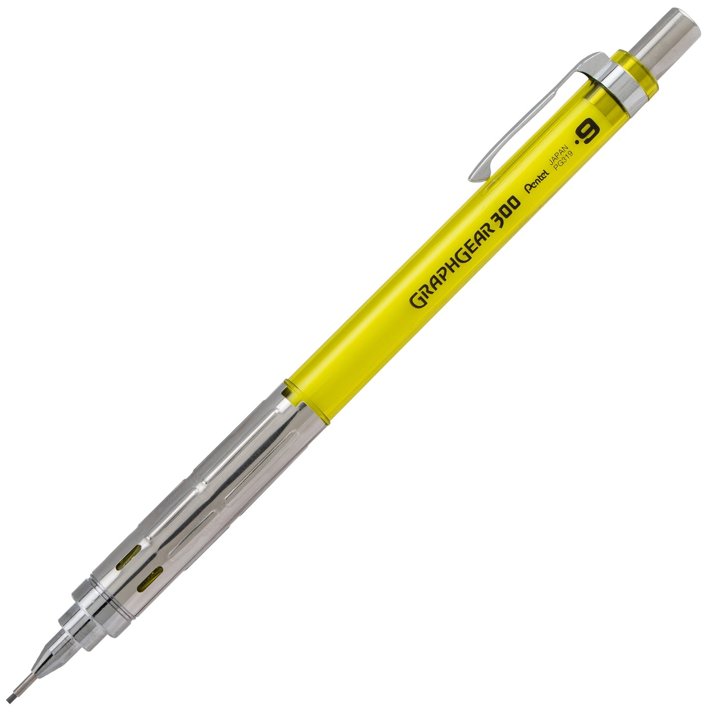 GraphGear 300 Mechanical Pencil, (0.9mm) Thick line, Yellow Barrel (PG319TG)