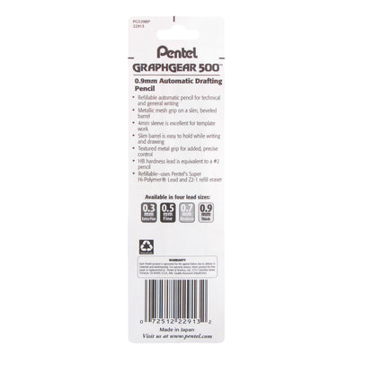 GraphGear 500 Automatic Drafting Pencil (0.9mm), Gray Barrel 1-Pk (PG529BP)