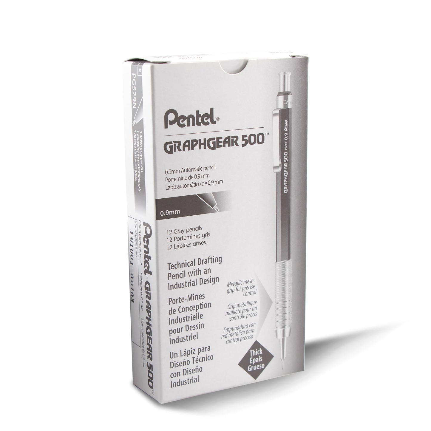 GraphGear 500 Automatic Drafting Pencil 0.9mm, Gray Barrel (PG529N)