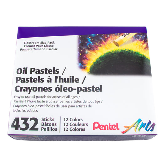 Pentel Arts Oil Pastels - 432 Piece Classroom Size Pack (PHN-12CP2)