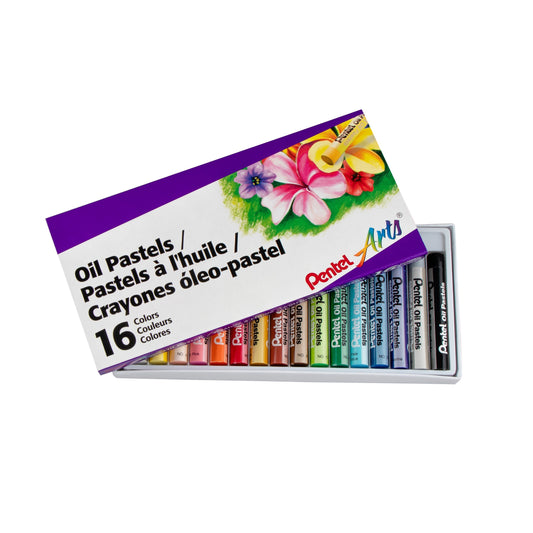 Pentel Arts Oil Pastels - 16 Color Set (PHN-16), 96 Each