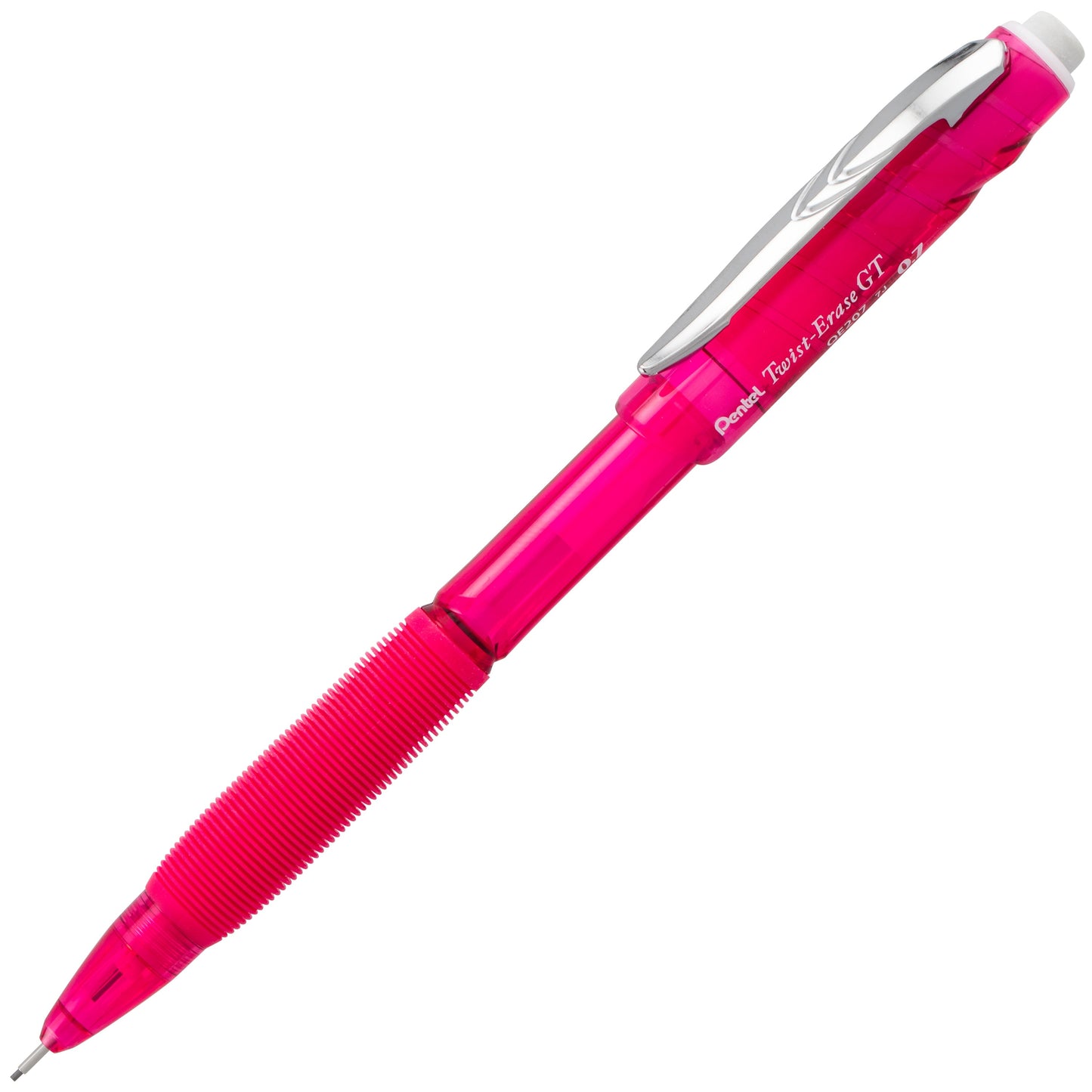 Twist-Erase GT (0.7mm) 1-CLICK Mechanical Pencil Transparent Fuschia Pink (QE207P)