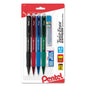 Twist-Erase EXPRESS Mechanical Pencil (0.7mm) Assorted Barrel Colors 4-Pk, Lead + Small Block Eraser (QE417FLZBP4)
