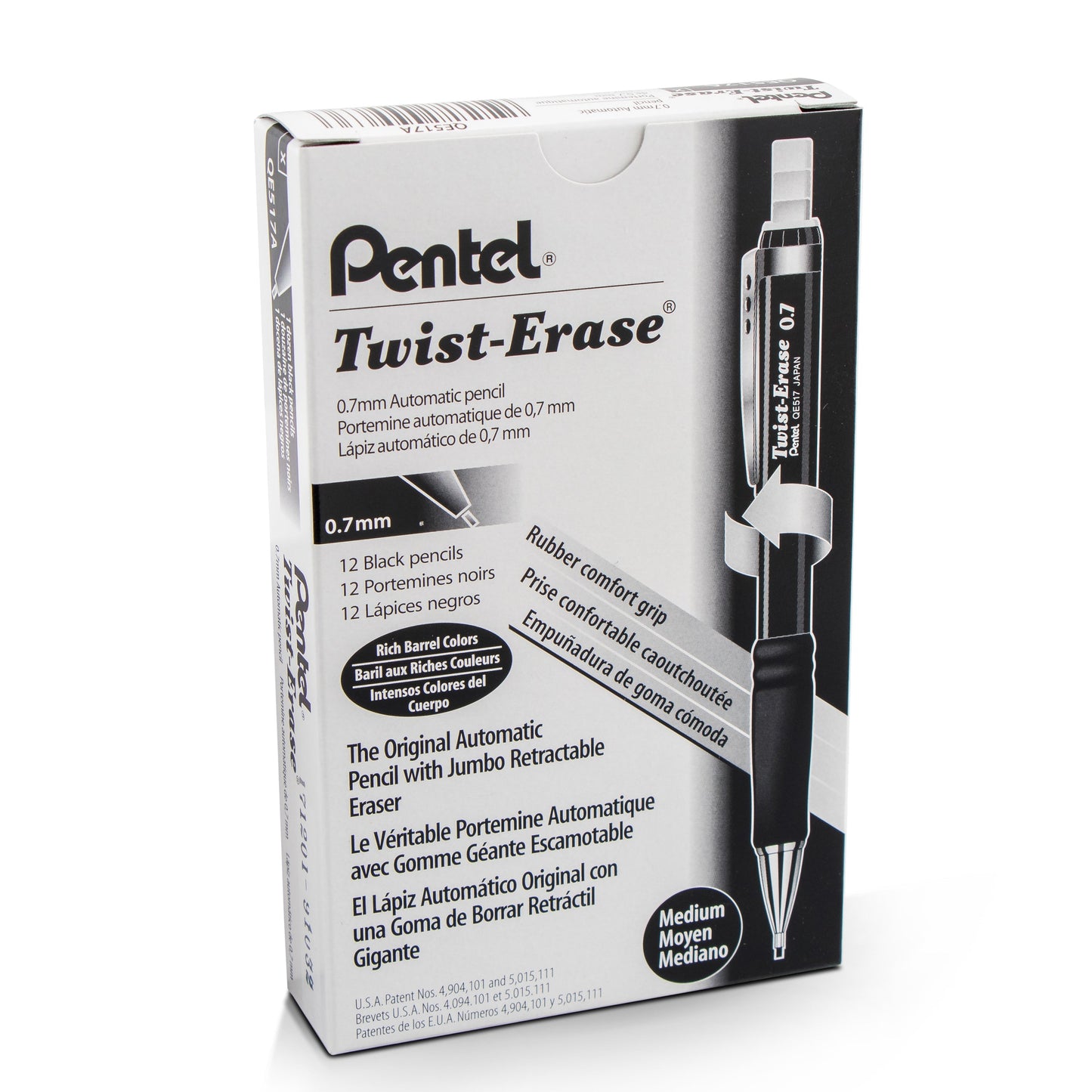 Pentel Twist-Erase III Mechanical Pencil (0.7mm), Black Barrel (QE517A)