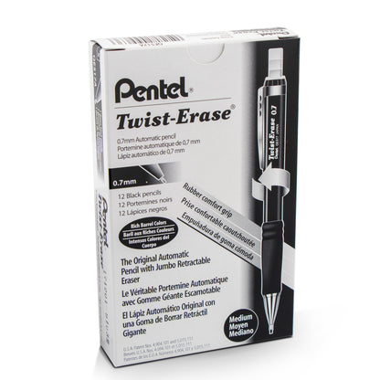 Pentel Twist-Erase III Mechanical Pencil (0.7mm), Black Barrel (QE517A)