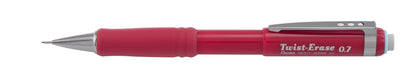 Pentel Twist-Erase III Mechanical Pencil (0.7mm), Red Barrel (QE517B)