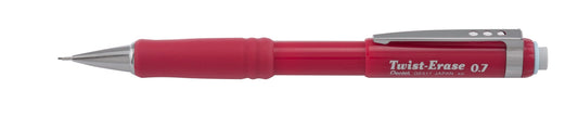 Pentel Twist-Erase III Mechanical Pencil (0.7mm), Red Barrel (QE517B)