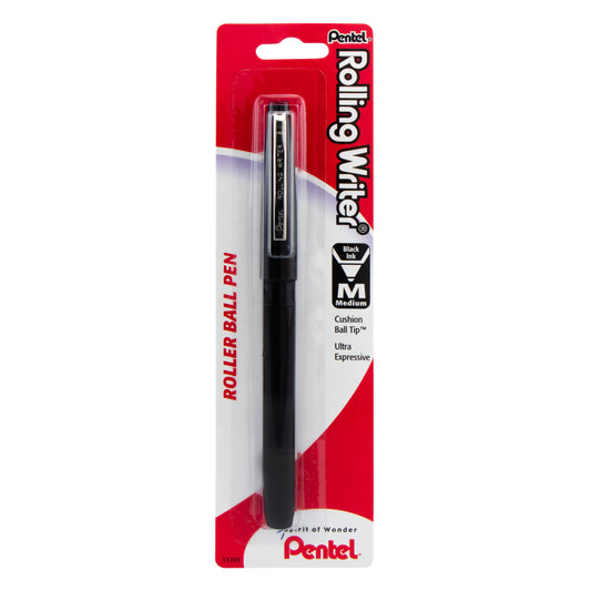 Rolling Writer Roller Ball Pen Medium Line, Black Ink 1-Pk (R100BPA)