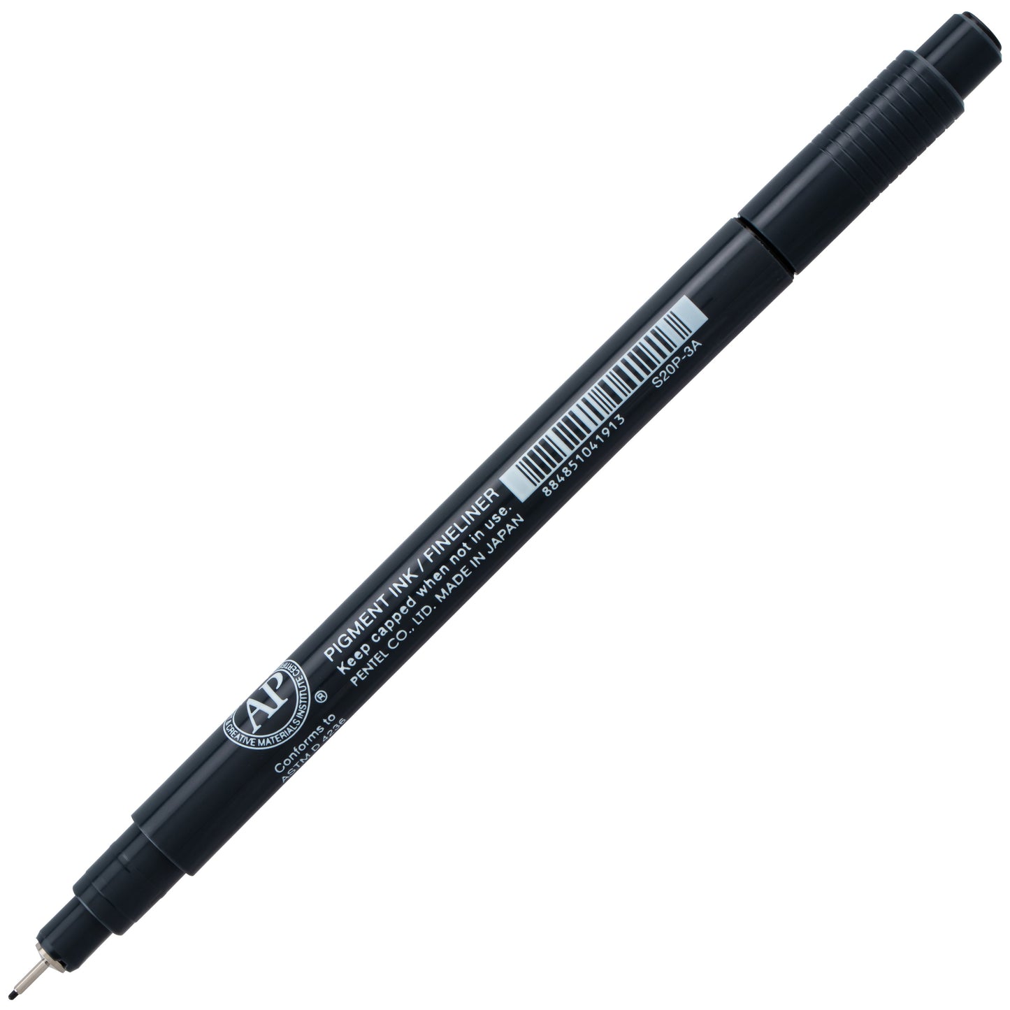 Pentel Arts Pointliner Pen, 0.3mm, Black Ink (S20P-3A)