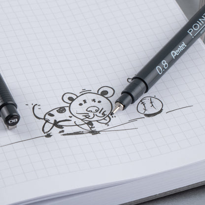 Pentel Arts Pointliner Pen, 0.8mm, Black Ink (S20P-8A)