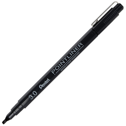 Pentel Arts Pointliner Pen, 3.0 mm Calligraphy Tip, Black Ink (S20P-C30A)