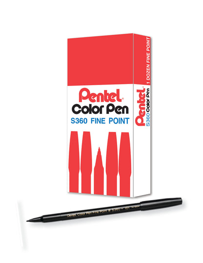Pentel Arts Color Pen Black (S360-101)