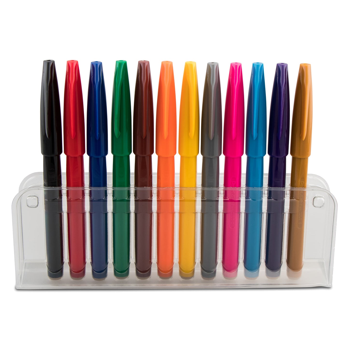 Pentel Arts Sign Pen Fiber-Tipped Pen, Assorted Ink 12-Pk Box (S520-12)
