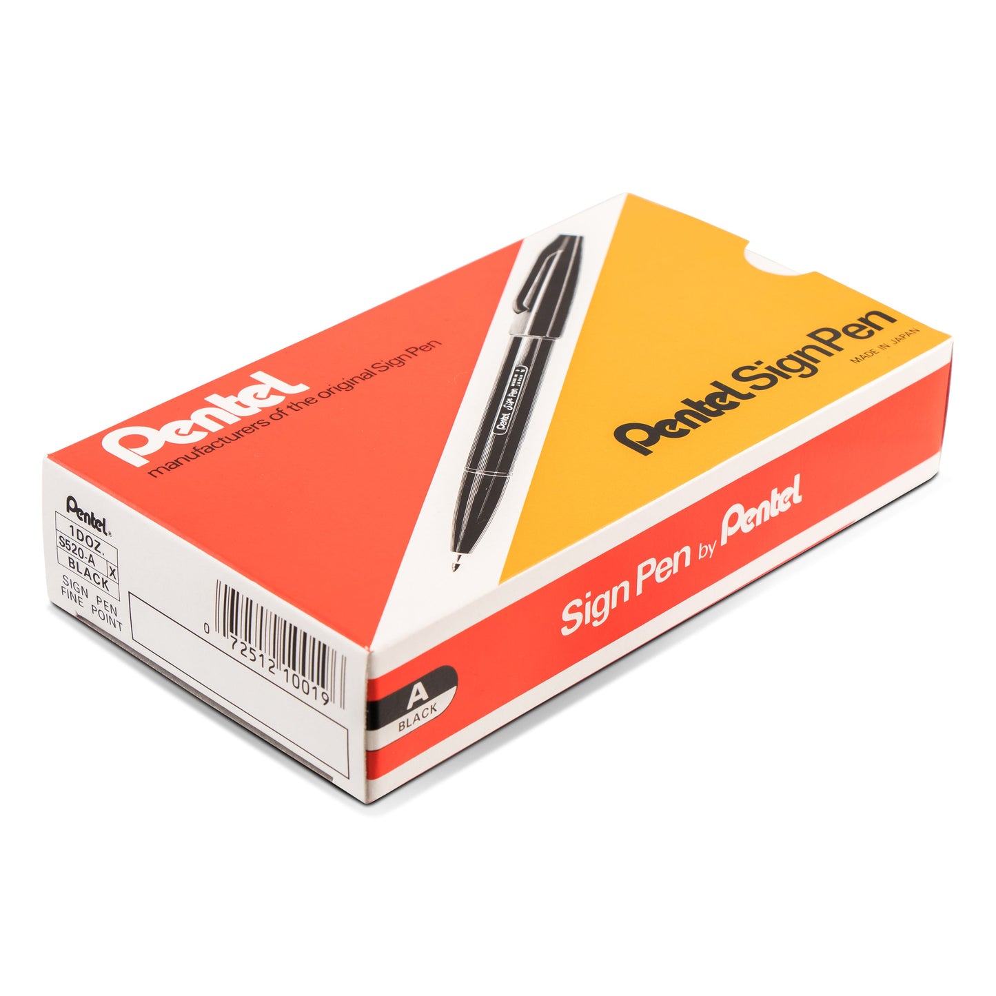 Pentel Arts Sign Pen Fiber-Tipped Pen, Black Ink (S520-A)