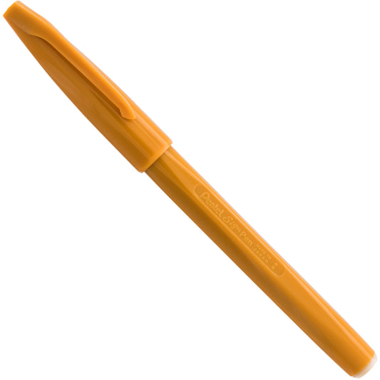 Pentel Arts Sign Pen Fiber-Tipped Pen, Yellow Ochre Ink (S520-Y)