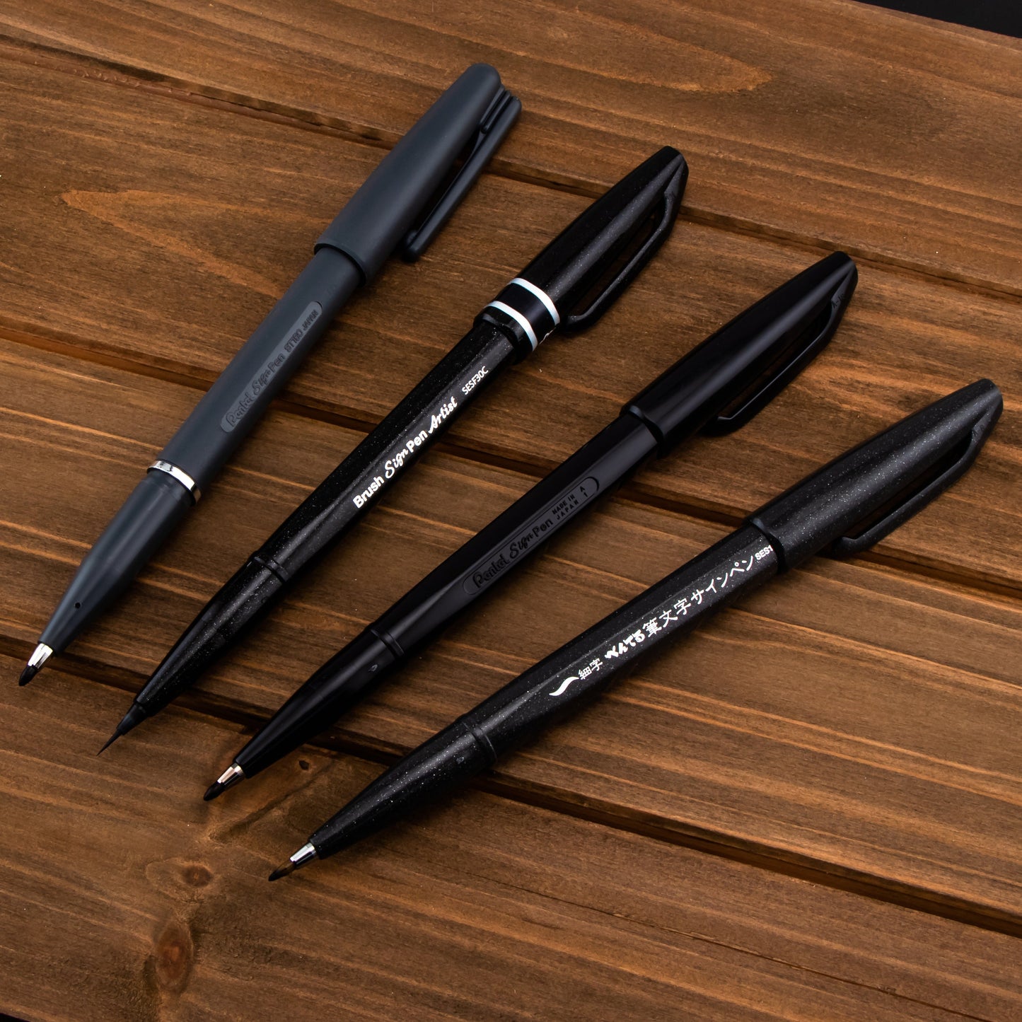 Pentel Arts Sign Pen Variety Pack - 4-Pack (S520-A, ST150-A, SES15-NA, SESF30-A) (S5SESTBP4A)