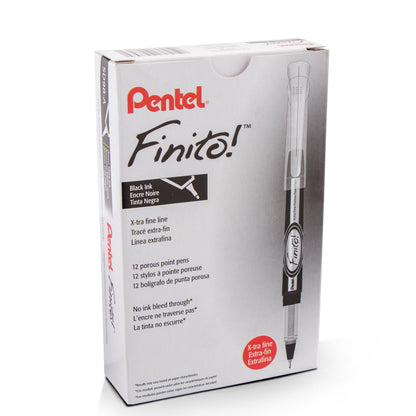 FINITO! Porous Point Pen X-tra Fine Point Tip, Black Ink (SD98-A)