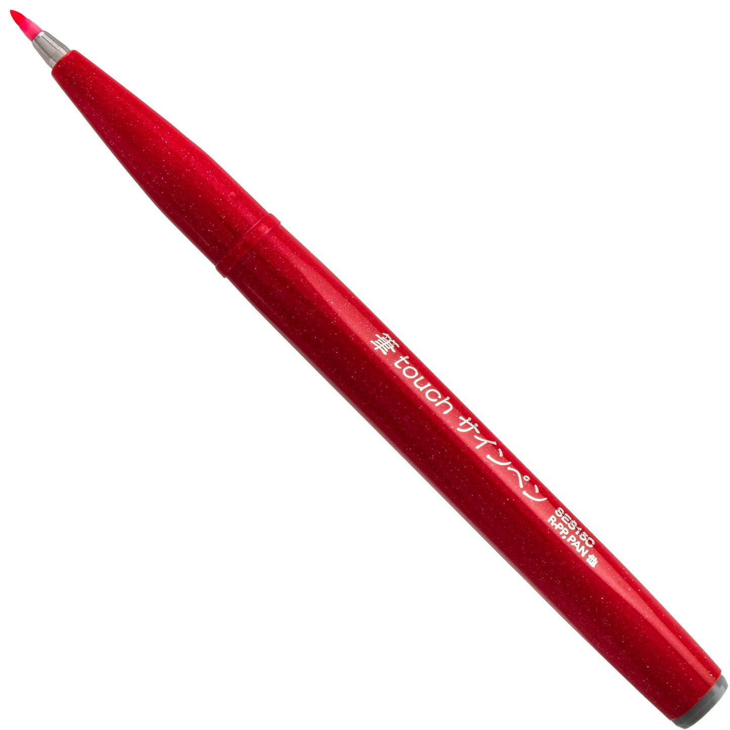 Pentel Arts Sign Pen Brush Tip, Red Ink (SES15C-B)