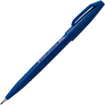Pentel Arts Sign Pen Brush Tip, Blue Ink (SES15C-C)