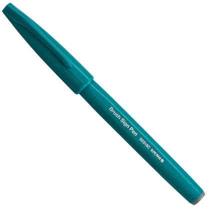 Pentel Arts Sign Pen Brush, Open Stock, Turquoise Green Ink (SES15C-D3)